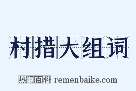 村措大组词是什么意思的图片